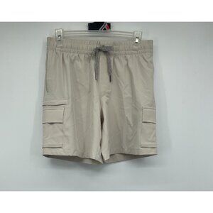 Athletic Works Mens Beige Cargo Shorts With Drawstring & Pockets